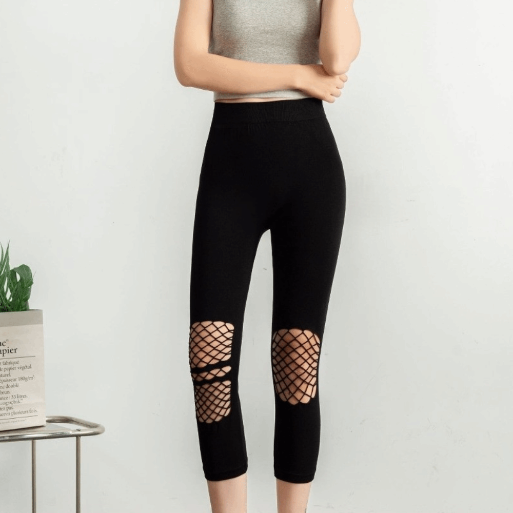 Yoga & Fitness With Denise - New Hollow Out Women's Mesh Leggings