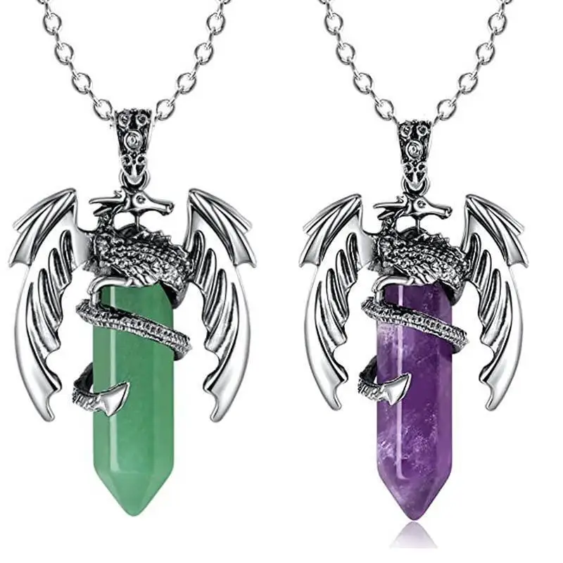 Yoga & Fitness With Denise - Green Jade Dragon Pendant Crystal Agate