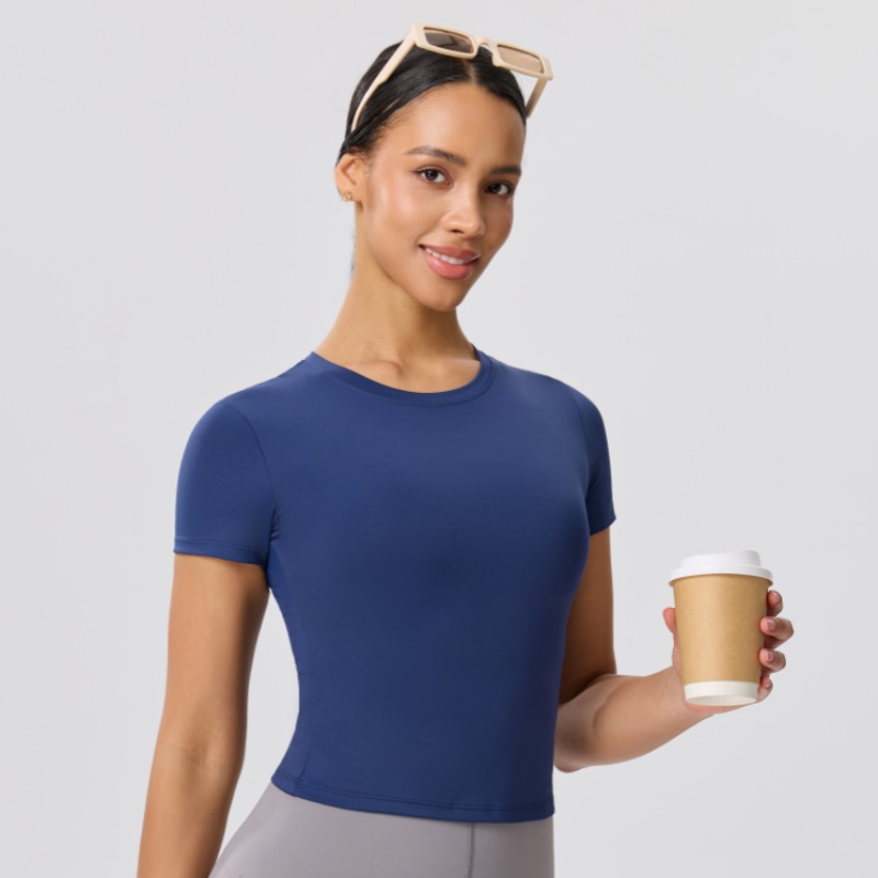 Solid Color Slim Casual Yoga T - Yoga Fitness Top review and price
