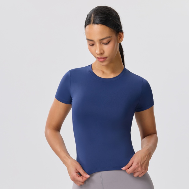 Solid Color Slim Casual Yoga T - Yoga Fitness Top review and price