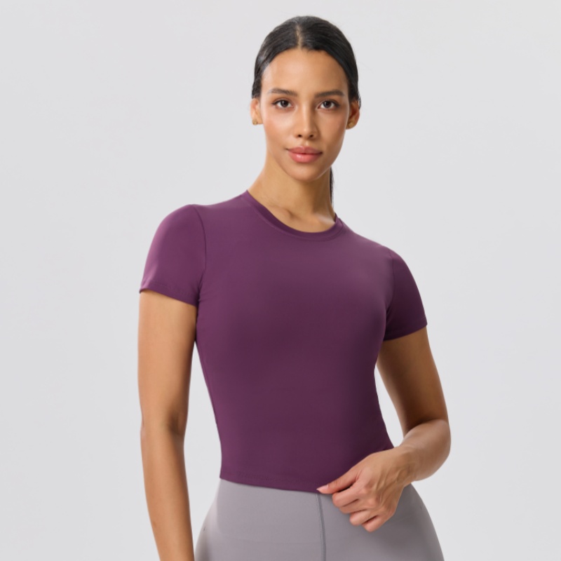 Solid Color Slim Casual Yoga T - Yoga Fitness Top review and price