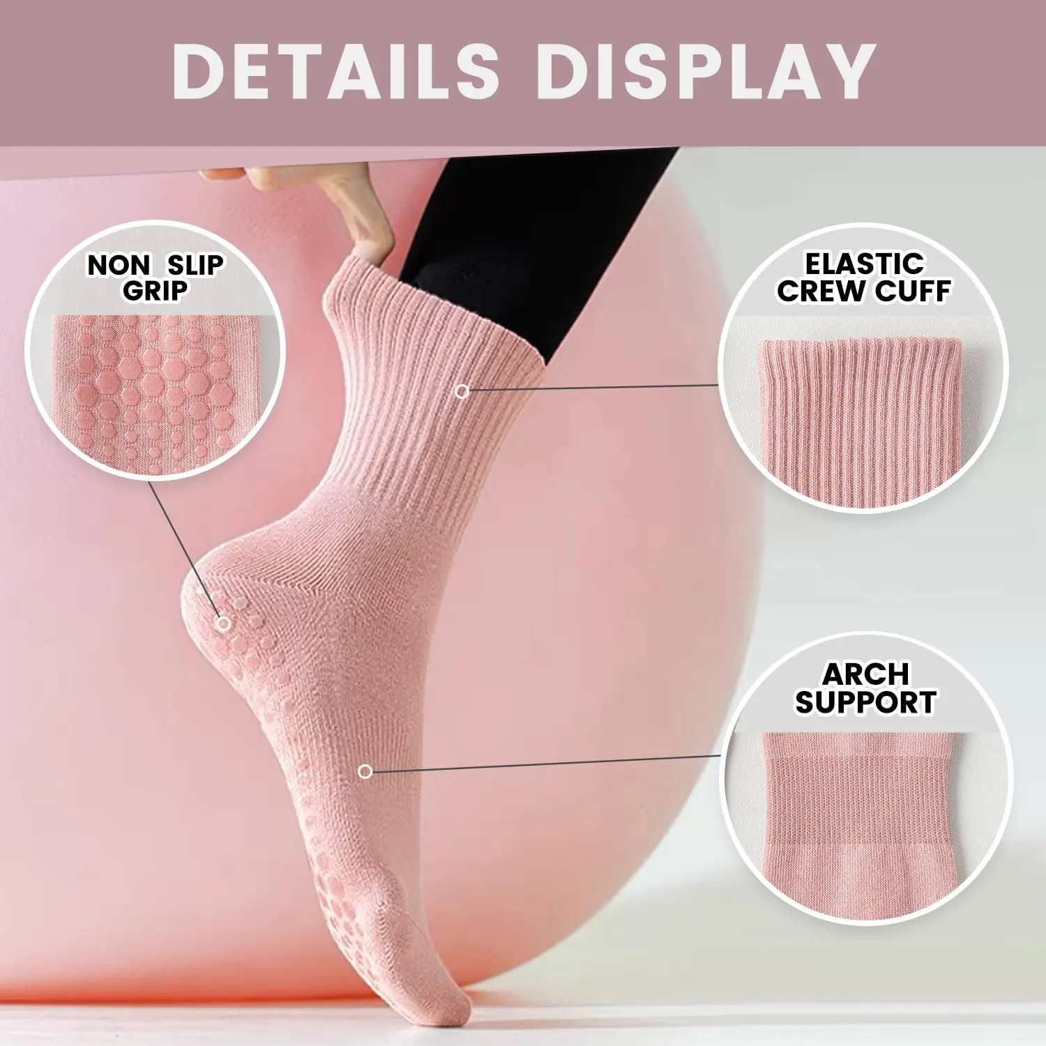 4 pairs of women's yoga socks, - Yoga & Fitness With Denise review and price