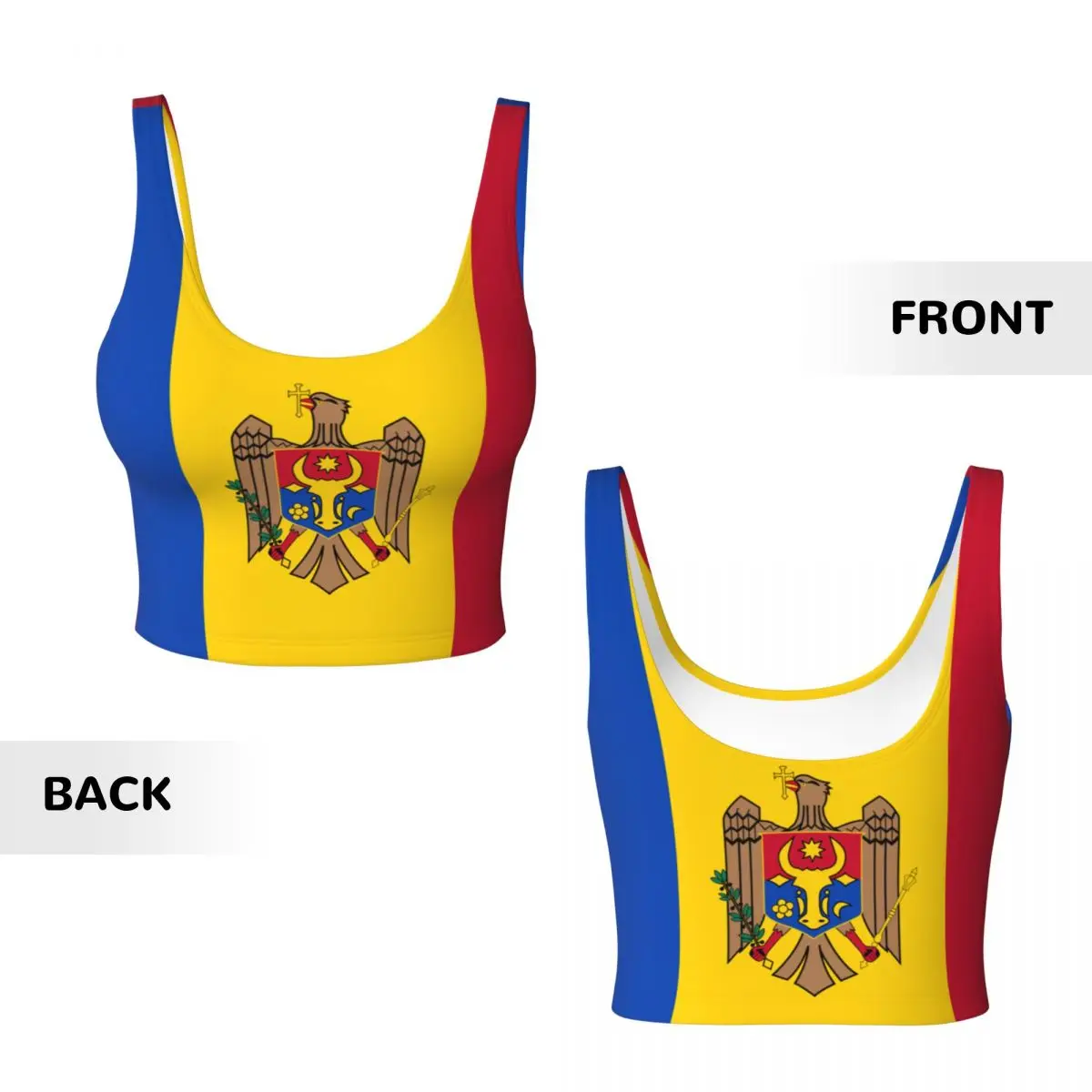 Moldova Flag Basic Tops Women  - Yoga Fitness Top review and price
