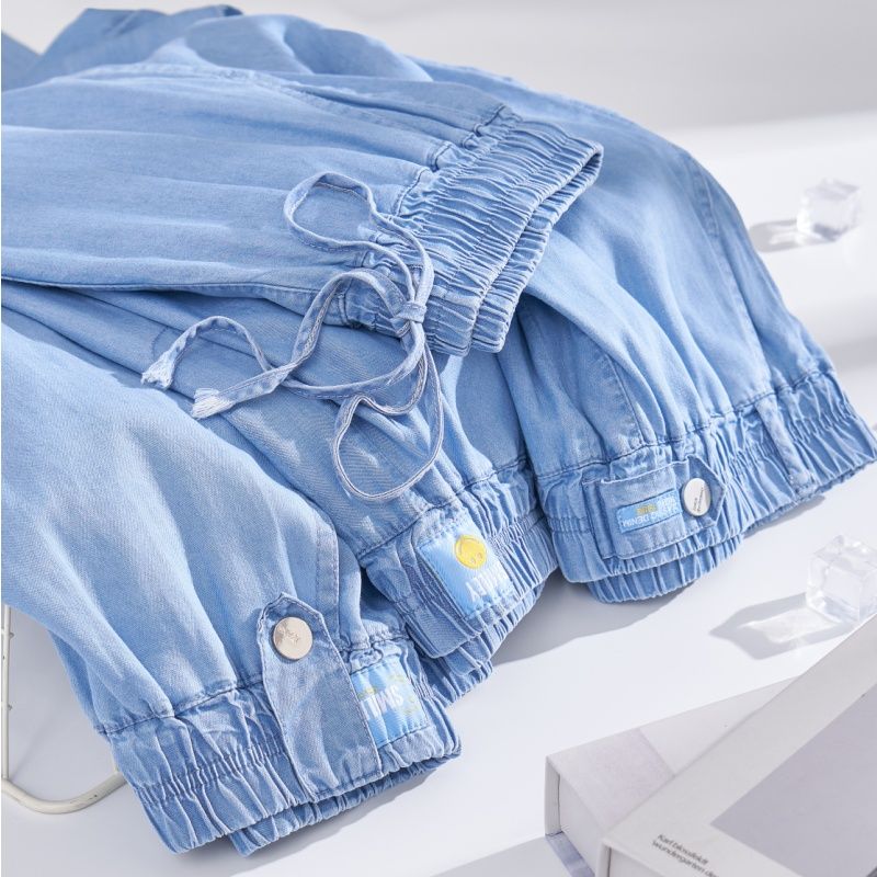 Plus Size Ice Silk Denim Pants - Yoga Fitness Plus review and price