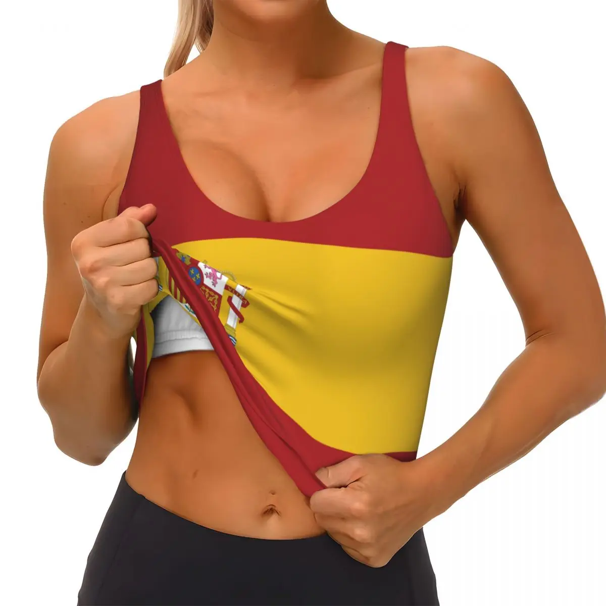 Spain Flag Basic Tops Women Sa - Fitness Of Yoga review and price