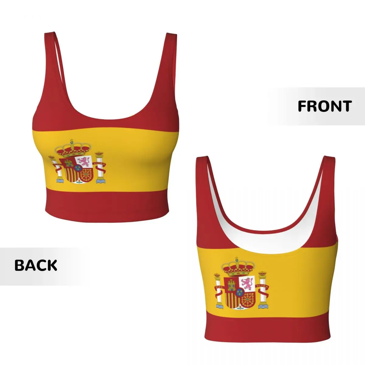 Spain Flag Basic Tops Women Sa - Fitness Of Yoga review and price